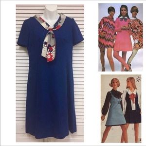 ‘60s Dress & Attached Scarf